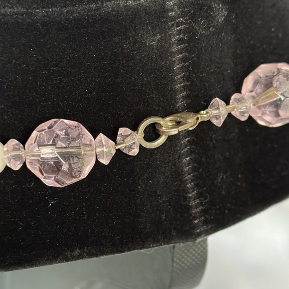 Vintage Deco Pink Crystal Necklace - Picture 3 of 7